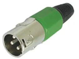 Mannelijke 3-Pins XLR-Stekker - Vernikkeld - Groen