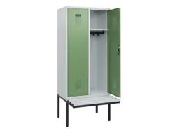 locker met bank,HxBxD 1950x800x815mm,2vak,vak B 400mm,cilinderslot