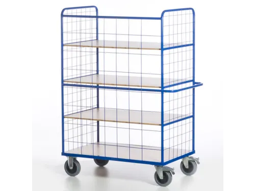 etagewagen,draagverm. 600kg,4etage(s),laadvl. LxB 1200x740mm,houtetage