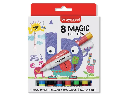 Viltstift Bruynzeel Kids Magic assorti 8 stuks