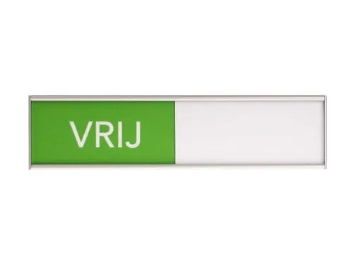 Design Schuifbord Aluminium Niet Storen Groen Rood 150x40mm