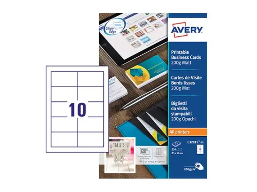 Visitekaart Avery C32011-10 85x54mm 200gr 100 stuks