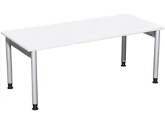 In hoogte verstelbaar bureau,HxBxD 680-820x1800x800mm,blad wit