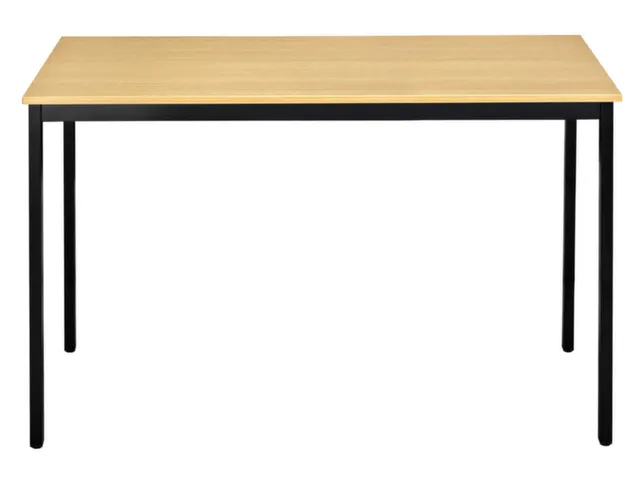 Tafel Vierkant 120x80 Cm Rechthoekig Frame Zwart Blad Beuk