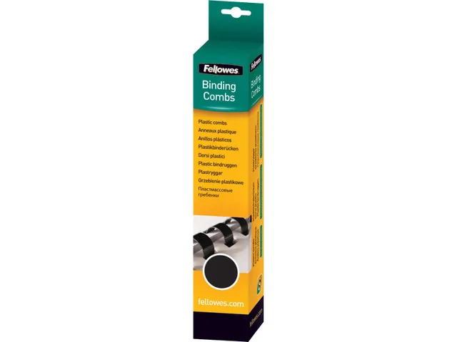 Fellowes Bindruggen, Pak Van 25 Stuks, 16mm, Zwart 21-rings