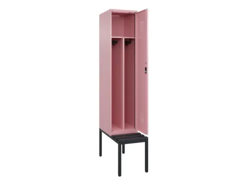 locker met bank,voor scheiding van kleding,HxBxD 2120x400x815mm,1vak