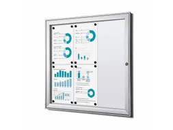Vergrendelbaar Muurvitrine Indoor/Outdoor Brandwerend 6xA4 Zilver