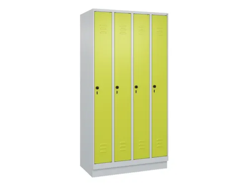 locker,HxBxD 1950x1000x500mm,4vak,vak B 250mm,draaigrendel,sokkel