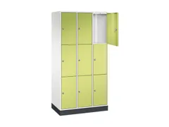 lockerkast,HxBxD 1950x920x500mm,3x3vakken,cil.-slot,sokkel
