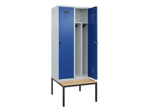 locker met bank,voor scheiding van kleding,HxBxD 2120x800x815mm,2vak