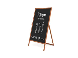 Krijtstoepbord Houten A-Bord Flip 68x140cm Lichtbruin - 2