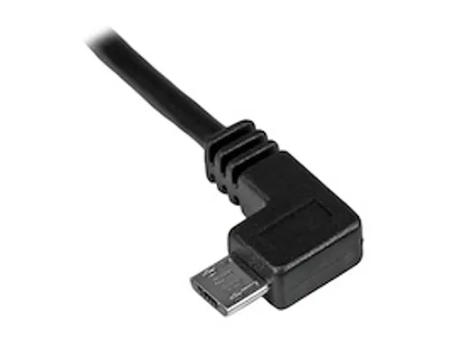 2m Micro-USB oplaad en sync kabel M/M haaks naar links