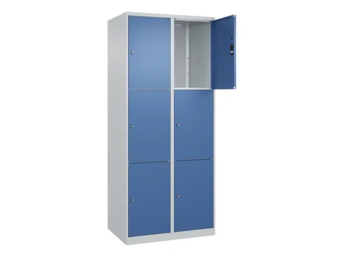 lockerkast,HxBxD 1850x800x500mm,2x3vakken,vak B 400mm,cil.-slot