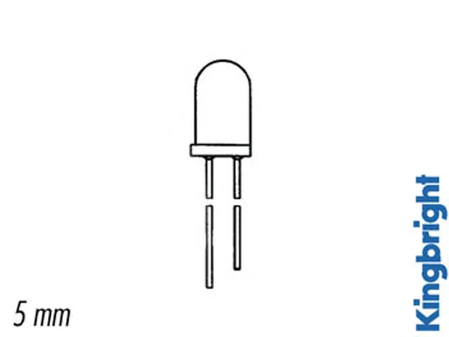 Tweekleurige Bipolaire LED 5mm Rood/Groen WIT Diffuus