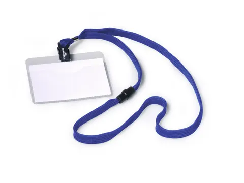 Badge 60x90mm met textielkoord Donkerblauw