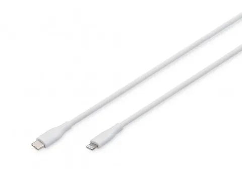 USB siliconen oplaadkabel USB-C Lightning 0,5m USB 2.0 60W Wit