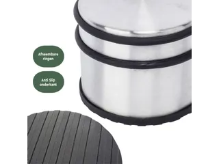 Deurstopper BRASQ met rubberen ringen rvs - 5