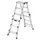 Telescopische dubbele ladder,beide zijden,2x4-6sporten/treden