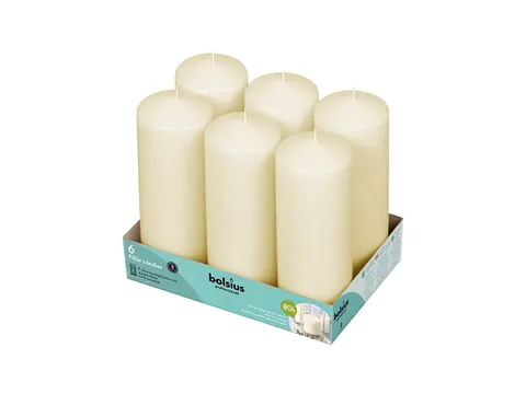 Kaars Stomp 7 x 20 cm Ivoor 80u tray 6 stuks