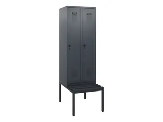 locker met bank,HxBxD 1950x600x815mm,2vak,vak B 300mm,draaigrendel - 2
