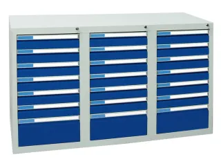ladekast HxBxD 900x1500x500mm 21laden vergrendeling RAL7035 RAL5010 - 1