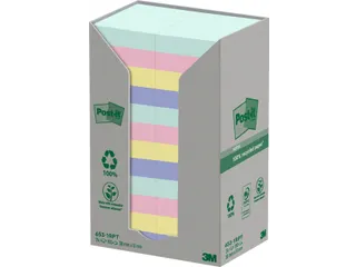 Memoblok 3m Post-it 653 38x51mm 24 Stuks Recycled Assorti - 1