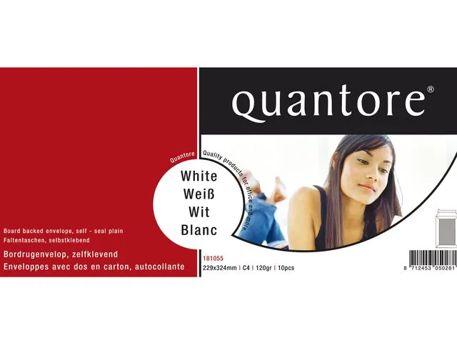 Envelop Quantore Bordrug C4 229x324mm 120gr wit zelfklevend