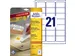 Etiket Avery Zweckform L6023REV 63.5x38.1mm afneembaar Wit 525 stuks