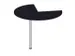 aanbouwtafel,i.h.v.,HxØ 720-840x1000mm,driekwartrond,CC-zwart