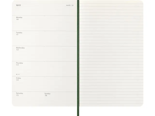 Agenda 2027 Moleskine 12M Weekly 7dag/1pagina large sc myrtle green