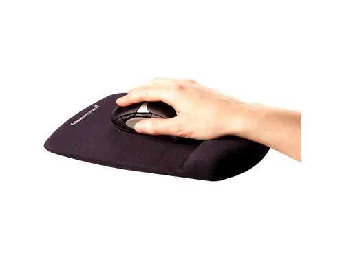 Muismat met polssteun Fellowes Plush Touch zwart
