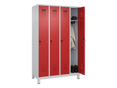locker,HxBxD 1950x1200x500mm,4vak,vak B 300mm,draaigrendel,voeten