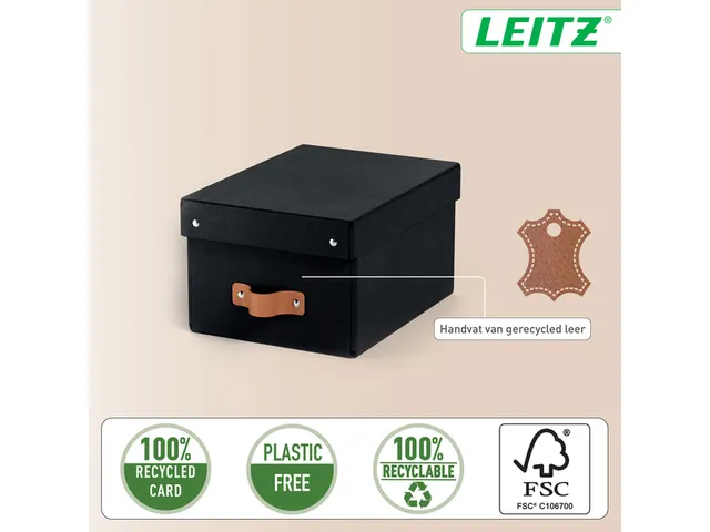 Leitz Puro Opbergdoos met deksel klein 7L set van 2 zwart
