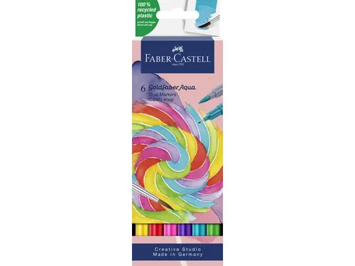 Duo aquarelmarker Goldfaber etui 6 stuks Candy shop