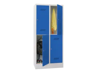 dubbeldekse locker,HxBxD 1850x800x500mm,2x2vak.,RAL7035,front RAL5010 - 2