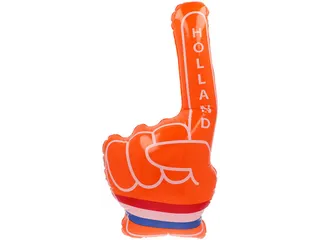 Oranje hand opblaasbaar - 1