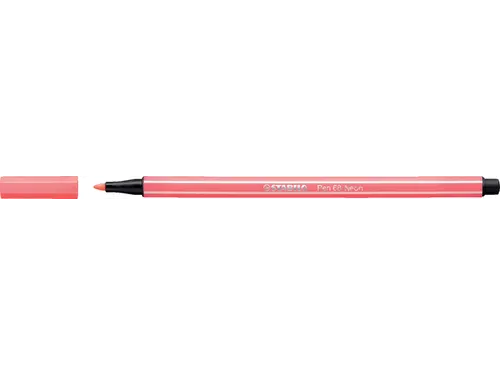 Viltstift STABILO Pen 68/040 medium neon rood