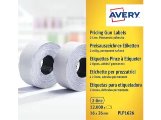 Prijsetiket Avery PLP1626 16mmx26mm permanent wit - 5
