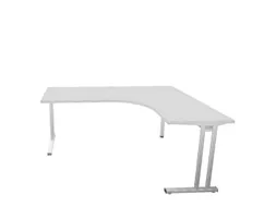 bureau in vrije vorm,HxBxD 740x1800x1600mm,vrije vorm,MP-lichtgrijs