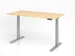 Bureau assis-debout électrique 640-1290x1600x800mm érable/argenté