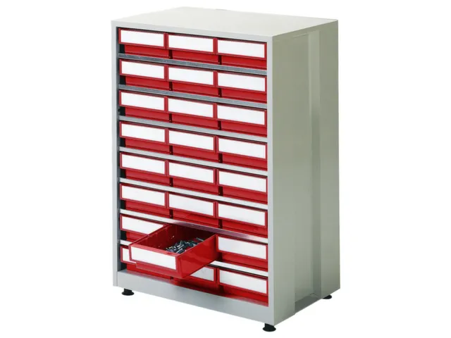 Stellingkast Hxbxd 410X605X870Mm 24Bakken Rood Frame Ral7035