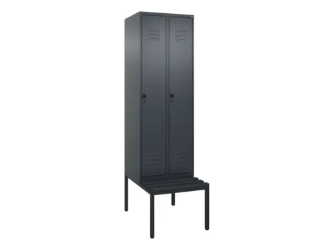 armoire vestiaire noir et blanc HxlxP 2120x600x815mm 2compart.