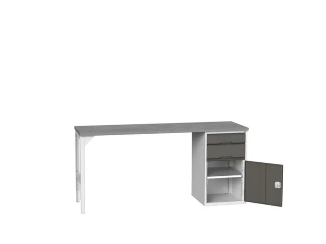 werkbank,HxBxD 930x2000x600mm,linoleumblad,2voeten/1container