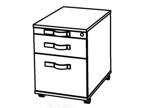 mobiel ladeblok,HxBxD 590x428x560mm,1lade(n),Gestreepte greep