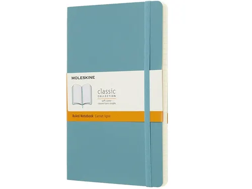 Notitieboek Moleskine large 130x210mm lijn soft cover reef blue