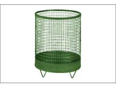 Afvalbak Van Draadgaas 63 Liter Rond Vloeropstelling Verzinkt Groen