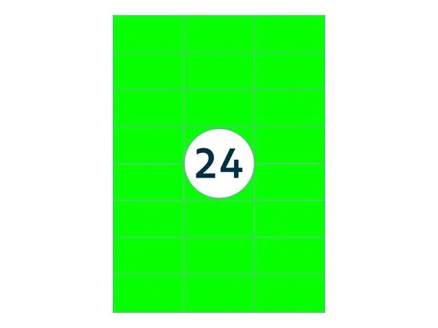 Gekleurde Etiketten 70x37mm Fluor Groen 42112