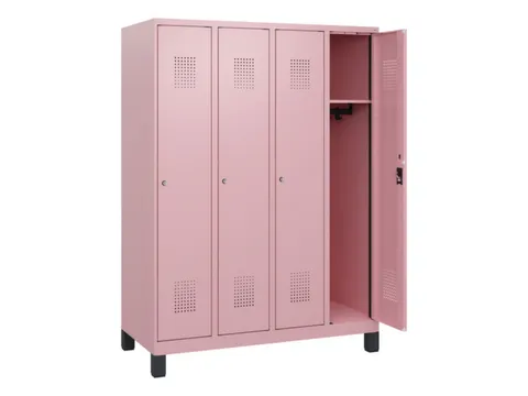 schoollocker,HxBxD 1630x1200x500mm,4vak,vak B 300mm,cil.-slot,voeten