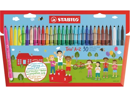 Viltstift Stabilo Trio A-Z Assorti 30Stuks