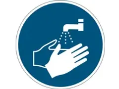 OUTLET Verwijderbare vloersticker handen wassen